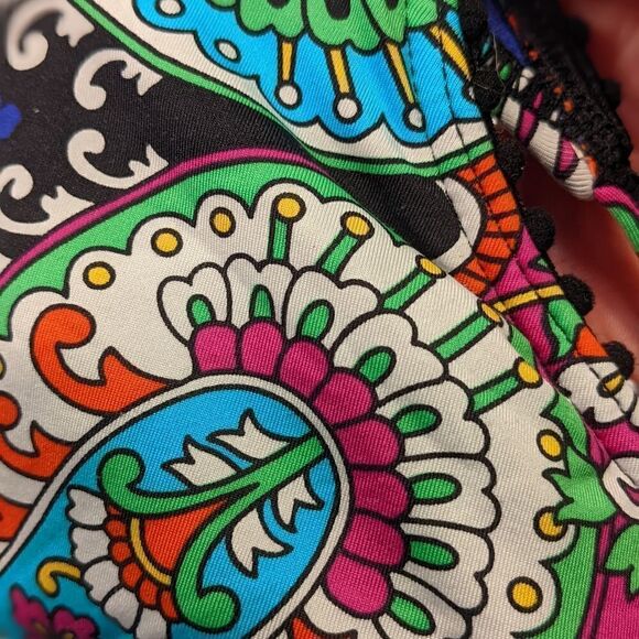 Kenneth Cole Reaction Colorful Halter String Bikini w/Black Bottoms Size M - Picture 13 of 14